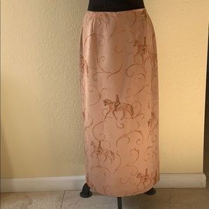 Talbots Equestrian print fully lined wrap skirt